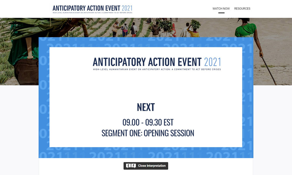 UNOCHA, High-level Humanitarian Event on Anticipatory Action